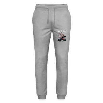 Hammersbald – Norse God of Impatience - Stanley/Stella Mover Unisex Organic Jogging Trousers - heather grey - Front - Marisol (170cm) & Nik (191cm)
