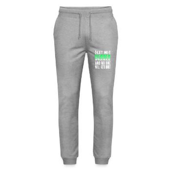 Let Me Garden and No One Gets Hurt Humor - Stanley/Stella Mover Unisex Organic Jogging Trousers - heather grey - Front - Marisol (170cm) & Nik (191cm)