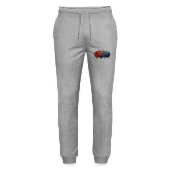 Chaos Tiger - Wildstyle Graffiti Design - Stanley/Stella Mover Unisex Organic Jogging Trousers - heather grey - Front - Marisol (170cm) & Nik (191cm)