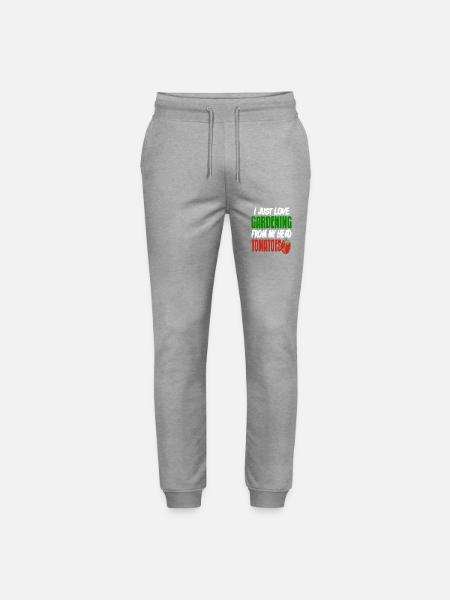 I Love Gardening From My Head Tomatoes Pun Lover - Stanley/Stella Mover Unisex Organic Jogging Trousers - heather grey