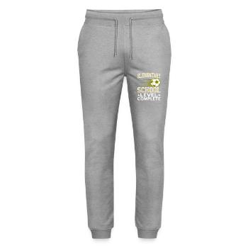 Funny Elementary Completed Soccer Vibe - Stanley/Stella Mover Unisex Organic Jogging Trousers - heather grey - Front - Marisol (170cm) & Nik (191cm)