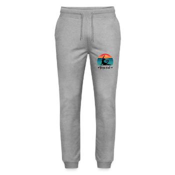 Yoga cat - Stanley/Stella Unisex Bio Jogginghose Mover  - Grau meliert - Vorne - Marisol (170cm) & Nik (191cm)