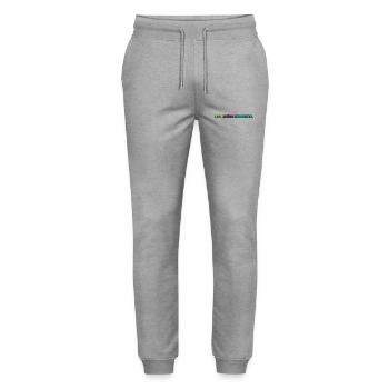 Bitte später ansprechen / Lustiges T-Shirt - Stanley/Stella Unisex Bio Jogginghose Mover  - Grau meliert - Vorne - Marisol (170cm) & Nik (191cm)