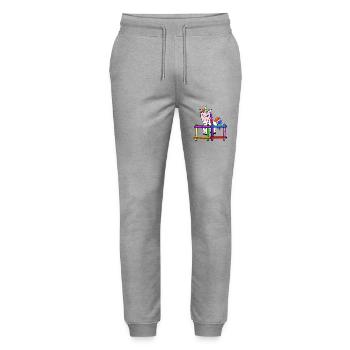 For children grim unicorn emotion feelings anger - Stanley/Stella Mover Unisex Organic Jogging Trousers - heather grey - Front - Marisol (170cm) & Nik (191cm)