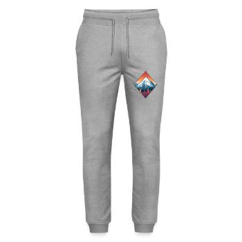 Mountains in autumn - Stanley/Stella Mover Unisex Organic Jogging Trousers - heather grey - Front - Marisol (170cm) & Nik (191cm)