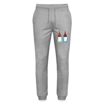 wichtel zwerge - Stanley/Stella Unisex Bio Jogginghose Mover  - Grau meliert - Vorne - Marisol (170cm) & Nik (191cm)
