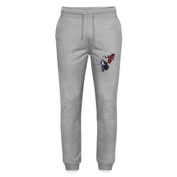 Dragon Swordsman Fantasy Medieval Fairy Tale - Stanley/Stella Mover Unisex Organic Jogging Trousers - heather grey - Front - Marisol (170cm) & Nik (191cm)