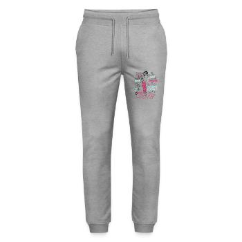 Jahrgang 2018 Geburtstagsgeschenk 2018 Mädchen 2018 - Stanley/Stella Unisex Bio Jogginghose Mover  - Grau meliert - Vorne - Marisol (170cm) & Nik (191cm)
