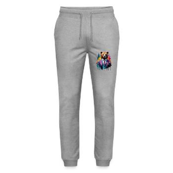 Bear in a suit - Stanley/Stella Mover Unisex Organic Jogging Trousers - heather grey - Front - Marisol (170cm) & Nik (191cm)