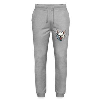 Wild angry pugnacious combative Chihuahua - Stanley/Stella Mover Unisex Organic Jogging Trousers - heather grey - Front - Marisol (170cm) & Nik (191cm)