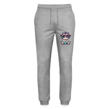 Bande dessinée pour bébé - Pantalon de jogging bio MOVER Stanley/Stella unisexe - gris chiné - Devant - Marisol (170cm) & Nik (191cm)