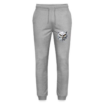 Eule Maske - Low Poly Design - Stanley/Stella Unisex Bio Jogginghose Mover  - Grau meliert - Vorne - Marisol (170cm) & Nik (191cm)