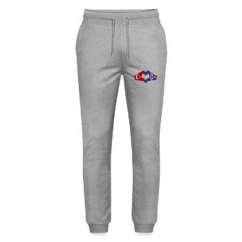 Türkei Island Flagge Hände Herzform - Stanley/Stella Unisex Bio Jogginghose Mover  - Grau meliert - Vorne - Marisol (170cm) & Nik (191cm)