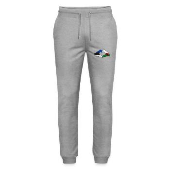 Estland Wales Flagge Hände Herzform - Stanley/Stella Unisex Bio Jogginghose Mover  - Grau meliert - Vorne - Marisol (170cm) & Nik (191cm)