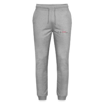 live and die - that's life cardio - Stanley/Stella Mover Unisex Organic Jogging Trousers - heather grey - Front - Marisol (170cm) & Nik (191cm)