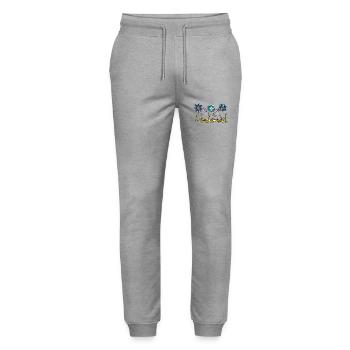 Blumen - Stanley/Stella Unisex Bio Jogginghose Mover  - Grau meliert - Vorne - Marisol (170cm) & Nik (191cm)