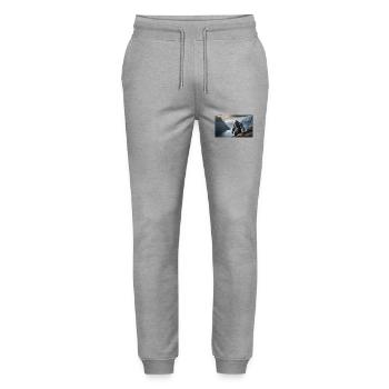 big troll in the mountains of Norway monster dark - Stanley/Stella Mover Unisex Organic Jogging Trousers - heather grey - Front - Marisol (170cm) & Nik (191cm)