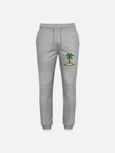Palm Island Summer - Stanley/Stella Mover Unisex Organic Jogging Trousers - heather grey