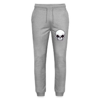 skull head - Stanley/Stella Unisex Bio Jogginghose Mover  - Grau meliert - Vorne - Marisol (170cm) & Nik (191cm)