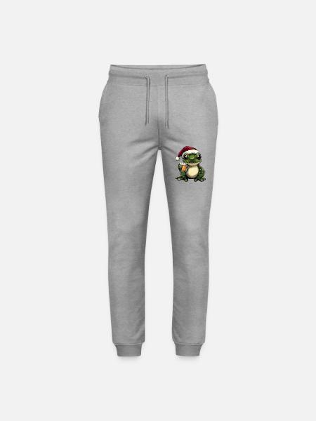Frog Christmas Beer - Stanley/Stella Mover Unisex Organic Jogging Trousers - heather grey