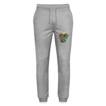 Ohne Bier nicht mit Mir - Stanley/Stella Unisex Bio Jogginghose Mover  - Grau meliert - Vorne - Marisol (170cm) & Nik (191cm)