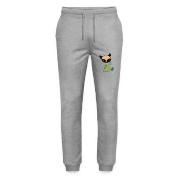 Der kleine Ivo in verschiedenen Farbe - Stanley/Stella Unisex Bio Jogginghose Mover  - Grau meliert - Vorne - Marisol (170cm) & Nik (191cm)