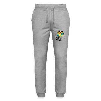 Currency Shadok N ° 02 - Stanley/Stella Mover Unisex Organic Jogging Trousers - heather grey - Front - Marisol (170cm) & Nik (191cm)