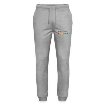 Regenbogenherzchen du bist der tollste - Stanley/Stella Unisex Bio Jogginghose Mover  - Grau meliert - Vorne - Marisol (170cm) & Nik (191cm)