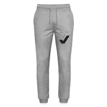 Fine smile - Fine face C01. - Stanley/Stella Mover Unisex Organic Jogging Trousers - heather grey - Front - Marisol (170cm) & Nik (191cm)