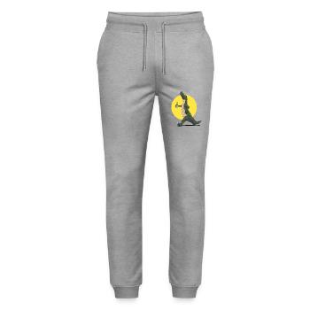 Beer Crocodile Loco Animal Squad - Pantalon de jogging bio MOVER Stanley/Stella unisexe - gris chiné - Devant - Marisol (170cm) & Nik (191cm)