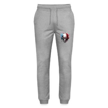 Crâne Crâne Squelette Moto Biker Gang - Pantalon de jogging bio MOVER Stanley/Stella unisexe - gris chiné - Devant - Marisol (170cm) & Nik (191cm)
