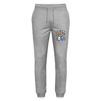 Carnival joy with confetti - Stanley/Stella Mover Unisex Organic Jogging Trousers - heather grey - Front - Marisol (170cm) & Nik (191cm)