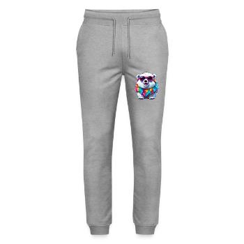 Polar Bear / Animal / North Pole / Winter / Childlike / Cute - Stanley/Stella Mover Unisex Organic Jogging Trousers - heather grey - Front - Marisol (170cm) & Nik (191cm)