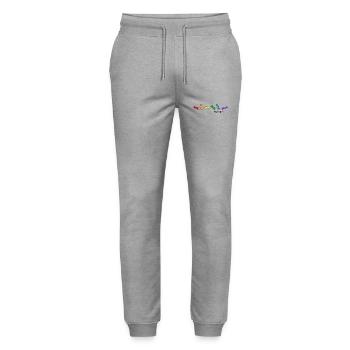 LGBT pride regenbogen sweet human - Stanley/Stella Unisex Bio Jogginghose Mover  - Grau meliert - Vorne - Marisol (170cm) & Nik (191cm)