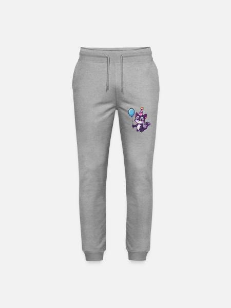 Skunk Birthday Comic Cute - Stanley/Stella Mover Unisex Organic Jogging Trousers - heather grey