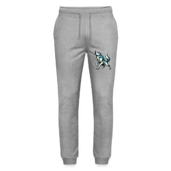 Wolf Comic - Stanley/Stella Unisex Bio Jogginghose Mover  - Grau meliert - Vorne - Marisol (170cm) & Nik (191cm)