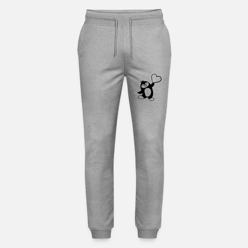 Herz zeigender freundlicher Pinguin - Stanley/Stella Unisex Bio Jogginghose Mover  - Grau meliert