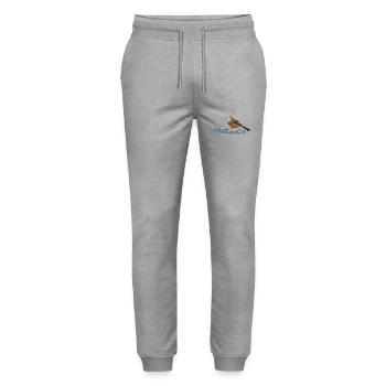 Eichelhäher - Stanley/Stella Unisex Bio Jogginghose Mover  - Grau meliert - Vorne - Marisol (170cm) & Nik (191cm)