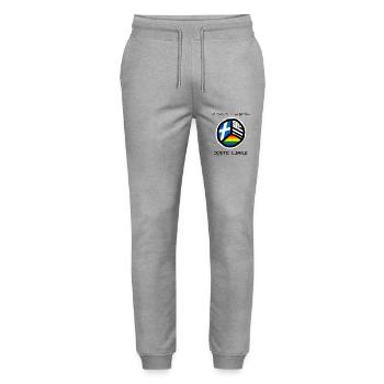 Ni ècossais ni breton, juste libre - Pantalon de jogging bio MOVER Stanley/Stella unisexe - gris chiné - Devant - Marisol (170cm) & Nik (191cm)