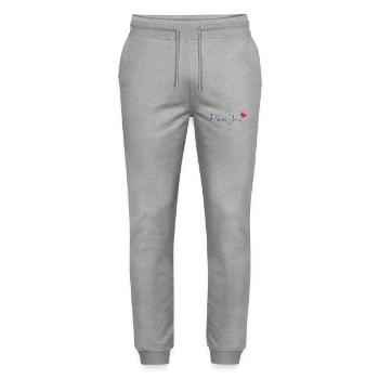 ALLES GUTE ZUM GEBURTSTAG. ALLES GUTE ZUM GEBURTSTAG. JAHRESTAG. - Stanley/Stella Unisex Bio Jogginghose Mover  - Grau meliert - Vorne - Marisol (170cm) & Nik (191cm)