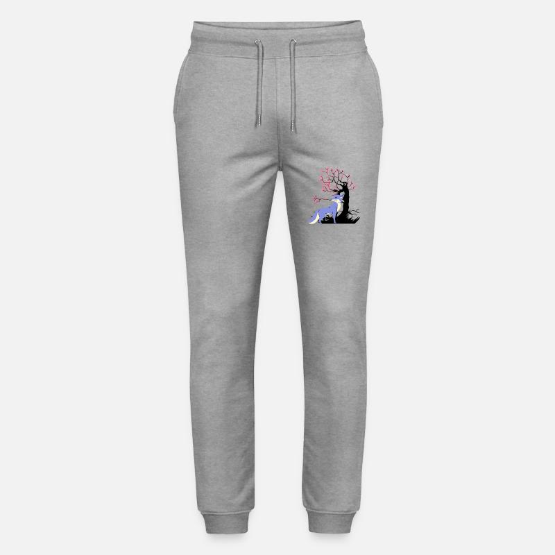 Fuchs Fantasy Waldtier Märchenfigur Kind - Stanley/Stella Unisex Bio Jogginghose Mover  - Grau meliert