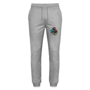 Flowers Women girl power design art female rose - Stanley/Stella Mover Unisex Organic Jogging Trousers - heather grey - Front - Marisol (170cm) & Nik (191cm)