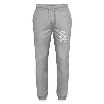 Since 1977 !! - Stanley/Stella Mover Unisex Organic Jogging Trousers - heather grey - Front - Marisol (170cm) & Nik (191cm)