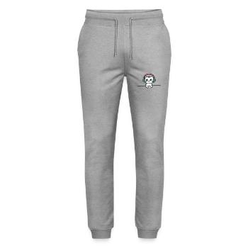 Süße Katze mit Kopfhörern Doodle - Stanley/Stella Unisex Bio Jogginghose Mover  - Grau meliert - Vorne - Marisol (170cm) & Nik (191cm)