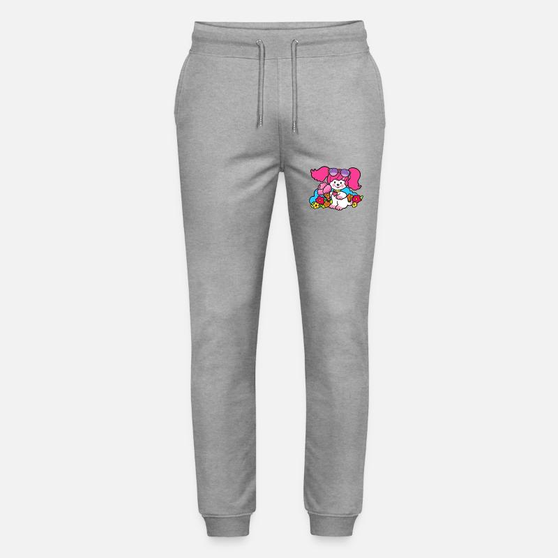 Rosa Poochie Hund - Stanley/Stella Unisex Bio Jogginghose Mover  - Grau meliert
