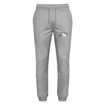 Hund - Stanley/Stella Unisex Bio Jogginghose Mover  - Grau meliert - Vorne - Marisol (170cm) & Nik (191cm)