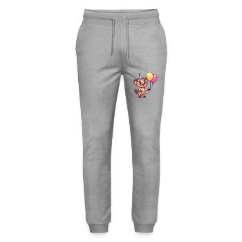Hyène Anniversaire Bande Dessinée Mignon - Pantalon de jogging bio MOVER Stanley/Stella unisexe - gris chiné - Devant - Marisol (170cm) & Nik (191cm)