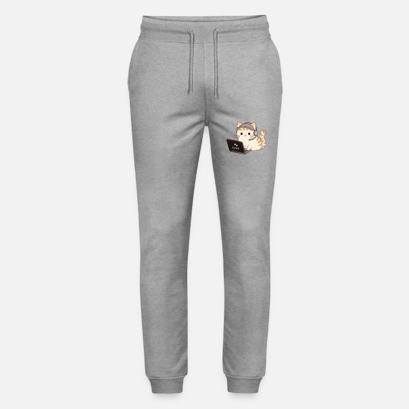 cat programmer - Stanley/Stella Unisex Bio Jogginghose Mover  - Grau meliert