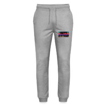 JAHRESTAG. ALLES GUTE ZUM GEBURTSTAG!. ALLES GUTE ZUM GEBURTSTAG!. - Stanley/Stella Unisex Bio Jogginghose Mover  - Grau meliert - Vorne - Marisol (170cm) & Nik (191cm)