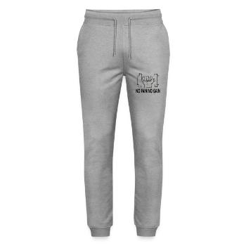 No Pain No Gain - Pantalon de jogging bio MOVER Stanley/Stella unisexe - gris chiné - Devant - Marisol (170cm) & Nik (191cm)